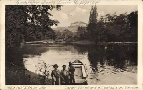 Ak Bad Münster am Stein Ebernburg, Huttental, Bootsplatz