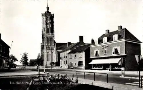 Ak Elst Overbetuwe Gelderland, Niederlande. Rev. Turm von der Korte Dorpsstraat