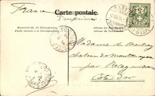 Ak Basel Basel Stadt Schweiz, Totale mit Wettsteinbrücke