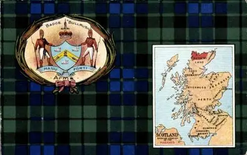 Wappen Ak Schottland, Landkarte