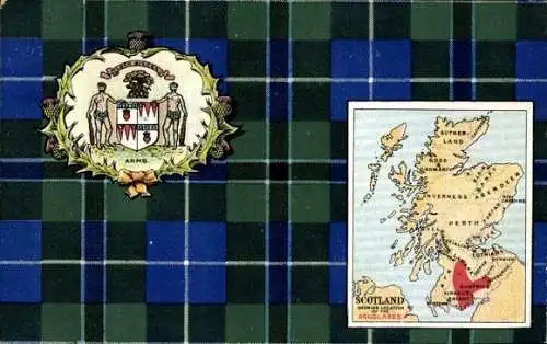Wappen Ak Schottland, Landkarte