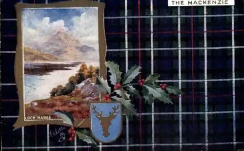 Passepartout Ak Schottland, Loch Maree, The Mackenzie, Wappen