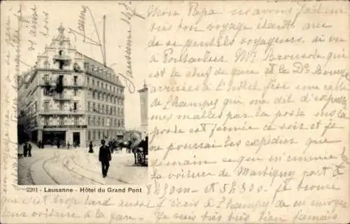 Ak Lausanne Kanton Waadt, Hotel du Grand Pont