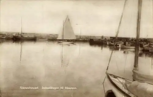 Ak Skovshoved Dänemark, Segelboote im Hafen