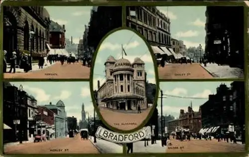 Ak Bingley Bradford England, Alhambra, Straßenpartien