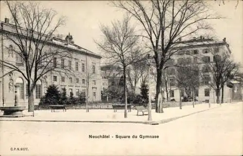 Ak Neuchâtel Stadt Neuchâtel, Square du Gymnase