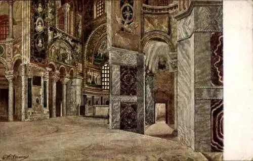 Künstler Ak Ravenna Emilia Romagna, Interno della Basilica di S. Vitale