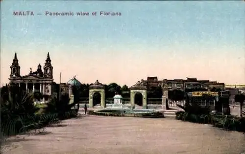 Ak Floriana Malta, Panoramablick auf die Stadt