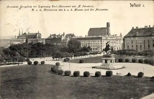 Ak Wien I., Burgplatz, Erzherzog-Karl-Monument, Ministerium