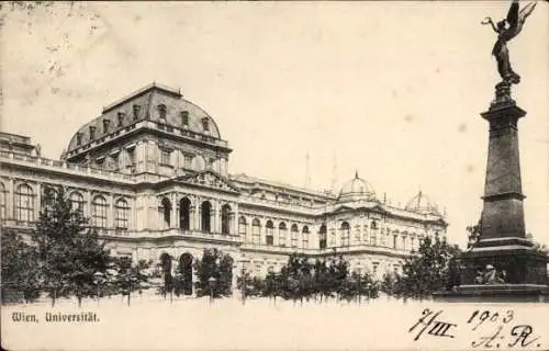 Ak Wien, Universität, Denkmal
