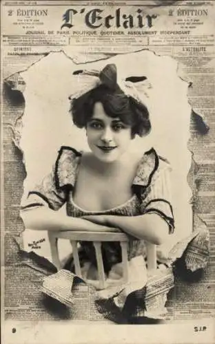 Zeitungs Ak L'Eclair, Portrait einer Frau