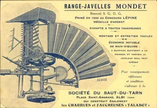 Ak Albi Tarn, Reklame, Societe du Saut-du-Tarn, Place Saint-Amarand, Range-Javelles Mondet