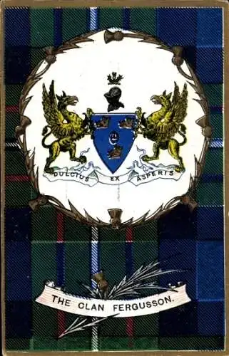 Wappen Ak Schottland, The Clan Fergusson, Tartan
