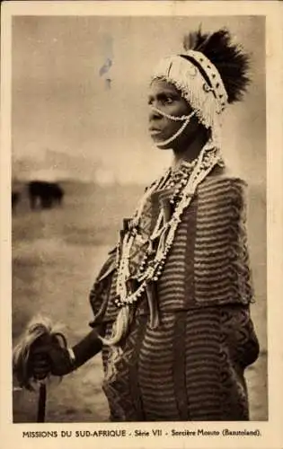 Ak Basutoland Lesotho, Witch Mosuto, Missions of South Africa, Heiler mit Schmuck, Ketten