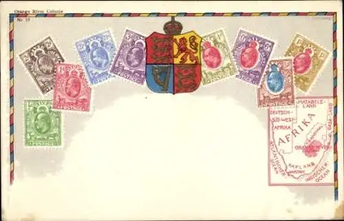 Briefmarken Wappen Ak Afrika, Deutsch Südwest Afrika