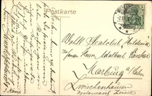 Ak Parademarsch des II. S.-B. in Kompagniefront vor Kaiser Wilhelm II. 1907
