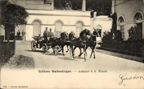 Ak Luxemburg, Schloss Walferdingen, Ausfahrt SK Hoheit