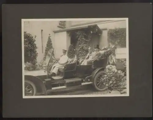 Cabinet Foto Herzog Bernhard von Sachsen-Meiningen im offenen Cabrio