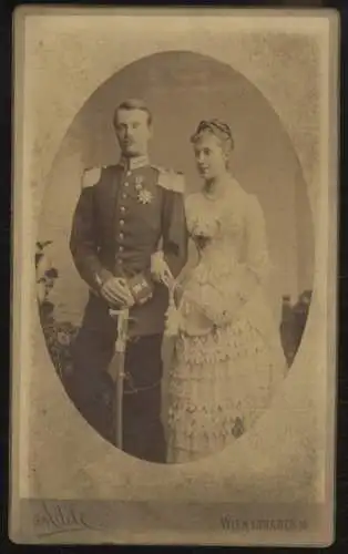 Cabinet Foto Großherzog Friedrich II. von Baden mit Großherzogin Hilda v. Baden, geb. von Nassau