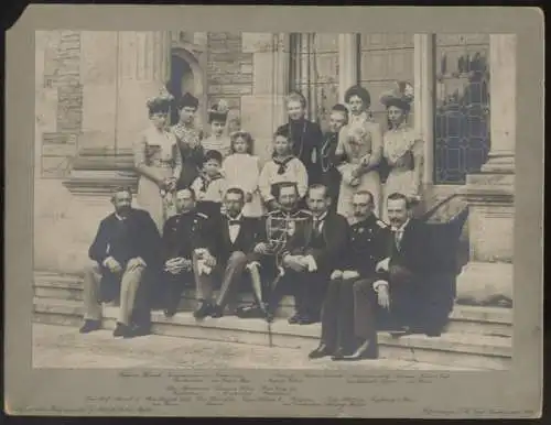 Cabinet Foto Gruppenbild u.a. Prinzessin Heinrich v. Griechenland, Alexander v. Griechenland