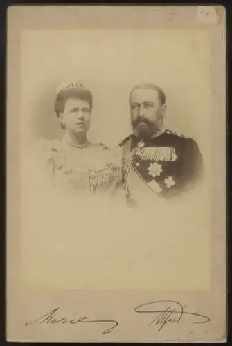 Cabinet Foto Herzog Alfred v. Sachsen-Coburg-Gotha u Herzogin Marie, geb. Alexandrowa Romanowa