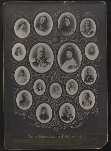 Cabinet Foto Kaiserpaar von Preußen im Familienkreise