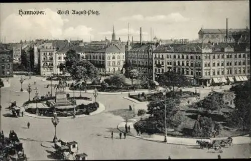 Ak Hannover in Niedersachsen, Ernst August Platz von der Post aus, Hotel Bristol