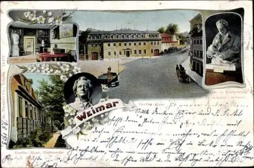 Ak Weimar in Thüringen, Goethe Haus, Straßenpartie