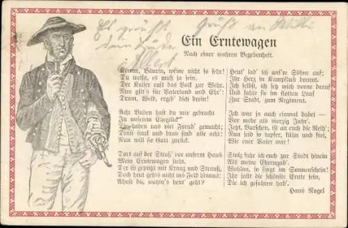 Gedicht Ak Hans Nagel, Ein Erntewagen