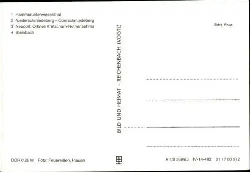 Ak Dampflokomotiven im Erzgebirge, Hammerunterwiesenthal, Niederschmiedeberg, Steinbach, Kretscham