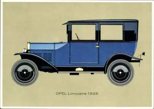 Ak Auto, Opel Limousine Baujahr 1925