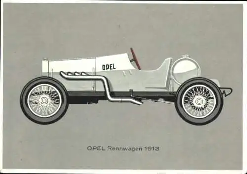 Ak Auto, Opel Rennwagen, Baujahr 1913