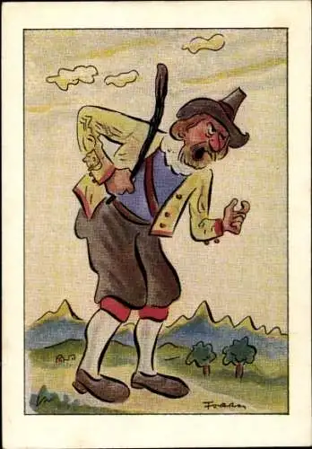 Künstler Ak Märchen, Der kleine Däumling