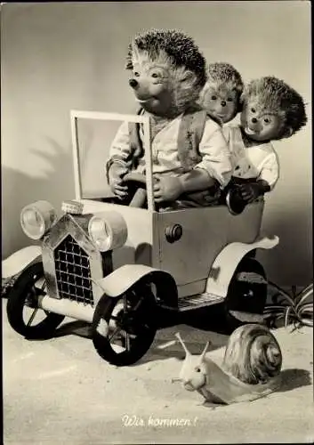 Ak Mecki der Igel, Wir kommen, Ausflug, Mecki mit Kindern, Schnecke