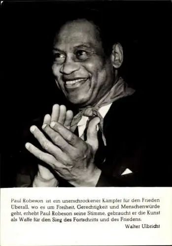 Ak Schauspieler und Sänger Paul Robeson, Portrait