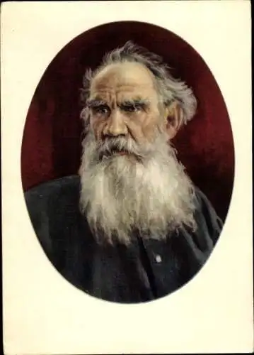 Künstler Ak Schriftsteller Lew Nikolajewitsch Tolstoi, Portrait
