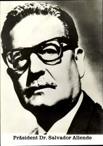 Ak Chilenischer Präsident Salvador Allende, Portrait