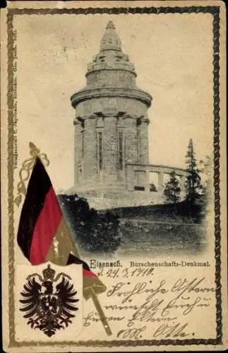 Präge Wappen Ak Lutherstadt Eisenach in Thüringen, Burschenschafts-Denkmal