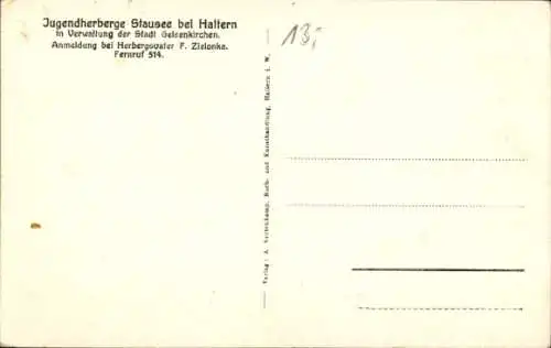 Ak Haltern am See Westfalen, Jugendherberge Stausee