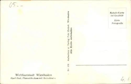 Ak Wiesbaden in Hessen, Opelbad, Planschbecken, Rutschbahn