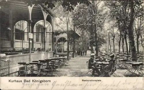 Ak Königsborn Unna im Ruhrgebiet, Kurhaus, Restaurationsplatz