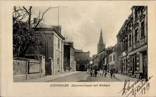 Ak Eschweiler Nordrhein Westfalen, Dürener Straße, Rathaus