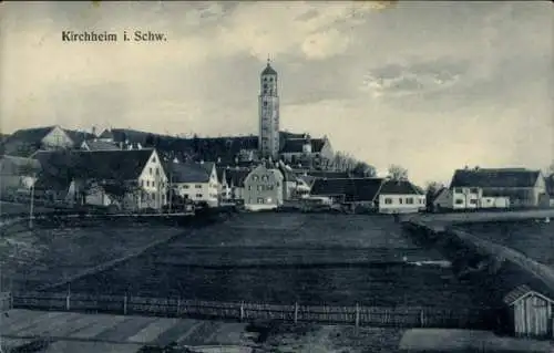 Ak Kirchheim in Schwaben, Teilansicht