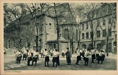 Ak Essen im Ruhrgebiet, Kath. Lyzeum, Turnen