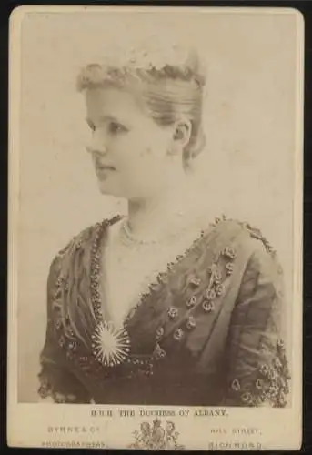 Cabinet Foto Prinzessin Helen von Albany, geb. von Waldeck-Pyrmont