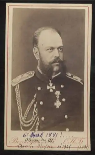 CdV Portrait Zar Alexander II. von Rußland