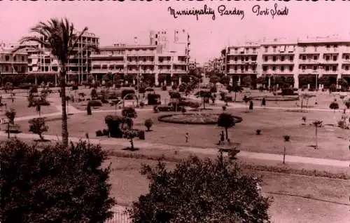 Ak Port Said Ägypten, Municipality Garden