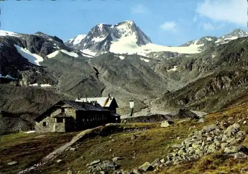 Ak Neustift im Stubaital Tirol, Dresdner Hütte mit Schaufelspitze