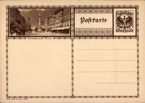 Ganzsachen Ak Innsbruck Tirol, Straßenpartie