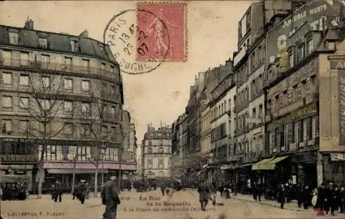 Ak Paris XI., Rue de la Roquette, Place de la Bastille